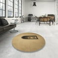 thumbnail image 4 of Ahgly Company Tapis Rond Lavable en Machine Intérieur Transitionnel Orange, 4 Pieds Rond, 4 of 7