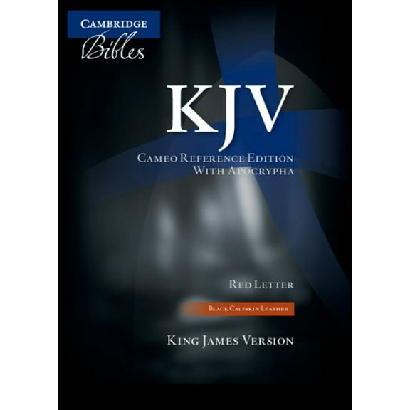 Pre-Owned KJV Cameo Reference Bible with Apocrypha, Black Calfskin Leather, Red-letter Text, KJ455:XRA Black Calfskin Leather Paperback
