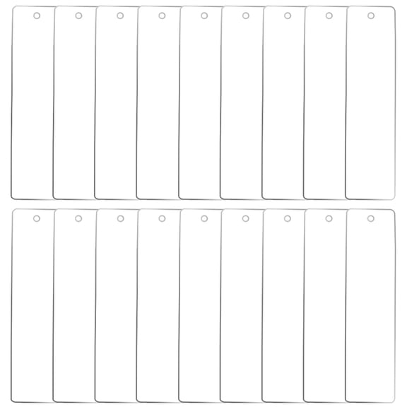 40Pcs Rectangle Acrylic Charm Clear Ornament Blanks Bulk Transparent Unfinished Square Blank Hanging Ornaments Charms with Hole for Keychain Bags