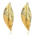 thumbnail image 4 of Pendientes de hoja dorada para mujer, estilo retro, informal, exagerado, para fiesta, femenino, E, 2022-A, 4 of 4