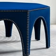 thumbnail image 3 of Ottoman Accent Chair, Nailhead, Blue Navy, Velvet, Modern Contemporary, Mid Century Living Hotel Lounge Cafe Lobby, 3 of 7