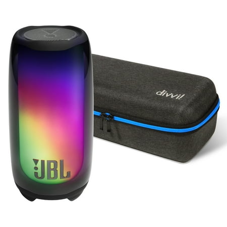 JBL Pulse 5 Black Bluetooth Speaker w/ divvi Hard Case Kit