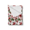 thumbnail image 2 of Ladybugs Soft Flannel Fleece Blanket, Exotic Flowers Hibiscus Hawaiian Foliage Illustration Botany Spring Blossom, Cozy Plush for Indoor and Outdoor Use, 50" x 60", Red Coral Green, by Ambesonne, 2 of 5