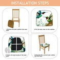 thumbnail image 4 of Hummingbird Seat Covers for Dining Room Chairs Set Of 4,Stretch Printed Washable Chair Seat Cover with Elastic Ties and Button,Removable Waterproof Couch Cushion Covers, 4 of 6
