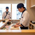 thumbnail image 5 of vlrwzc Japanese Style Chef Bandana Hat Adjustable Cotton Work Cap for Sushi Restaurants, 5 of 7