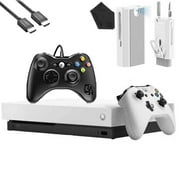 Microsoft Xbox One X 1TB Gaming Console White with 2 Controller HDMI Cleaning Kit