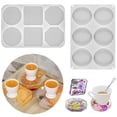 thumbnail image 2 of Pebbuoy Silicone Coaster Resin Molds 6 Cavity Deep Round Epoxy Mold Large Reusable Silicone Coaster Molds for Resin Art DIY Craft Cups Mats, 2 of 6
