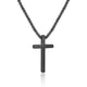 thumbnail image 1 of Collar con cruz para hombre, collares con colgante de cruz de acero inoxidable para hombre, cadena con colgante, collar con cruz dorada, plateada y negra JAMW Sencillez, 1 of 4