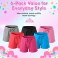 thumbnail image 5 of MISS POPULAR Girls 6-Pack Bermuda Short Sizes 4-16 Comfortable Cotton, Spandex Elastic Waistband, Bow-Tie, Pockets & Many Colors, 5 of 8