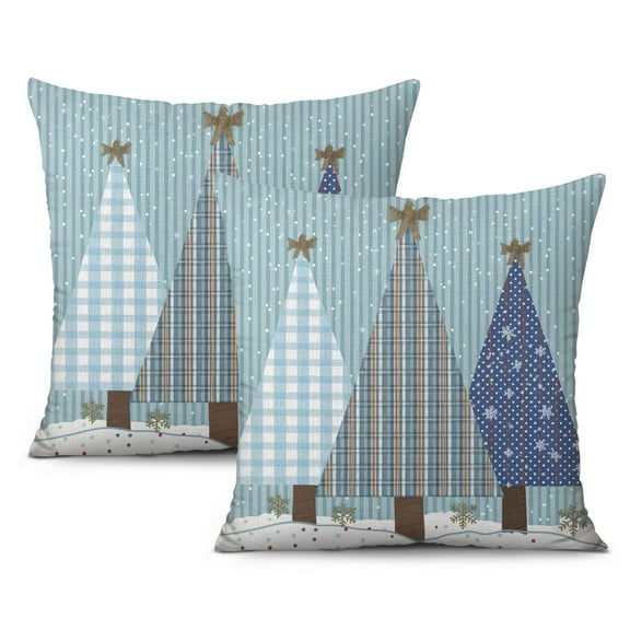 Buffalo Check Christmas Snowman Truck Tree Throw Pillow Covers Modern Throw Pillow Case 2 Pieces Decorative Throw Cushion Case for Indoor Home Bedroom