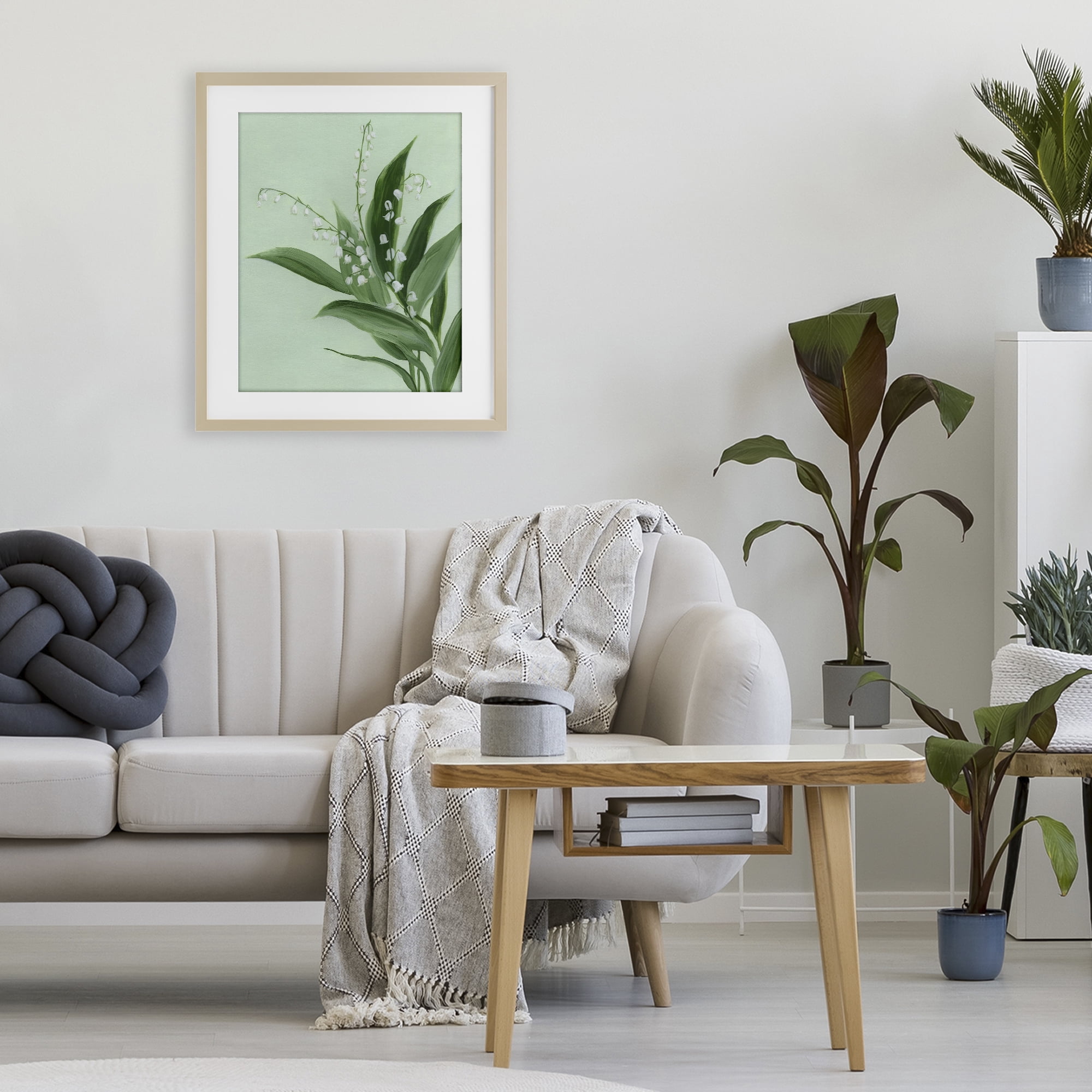 Stupell Industries Gentle Lily of Valley Birch Framed Print Under Glass, design by Grace Popp