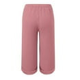 thumbnail image 4 of ShiShine Capris Pants for Women Casual Drawstring Elastic High Waist Wide Leg Lounge Capris, 4 of 4