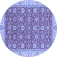 thumbnail image 1 of Ahgly Company Machine Washable Indoor Round Oriental Blue Traditional Area Rugs, 4' Round, 1 of 4