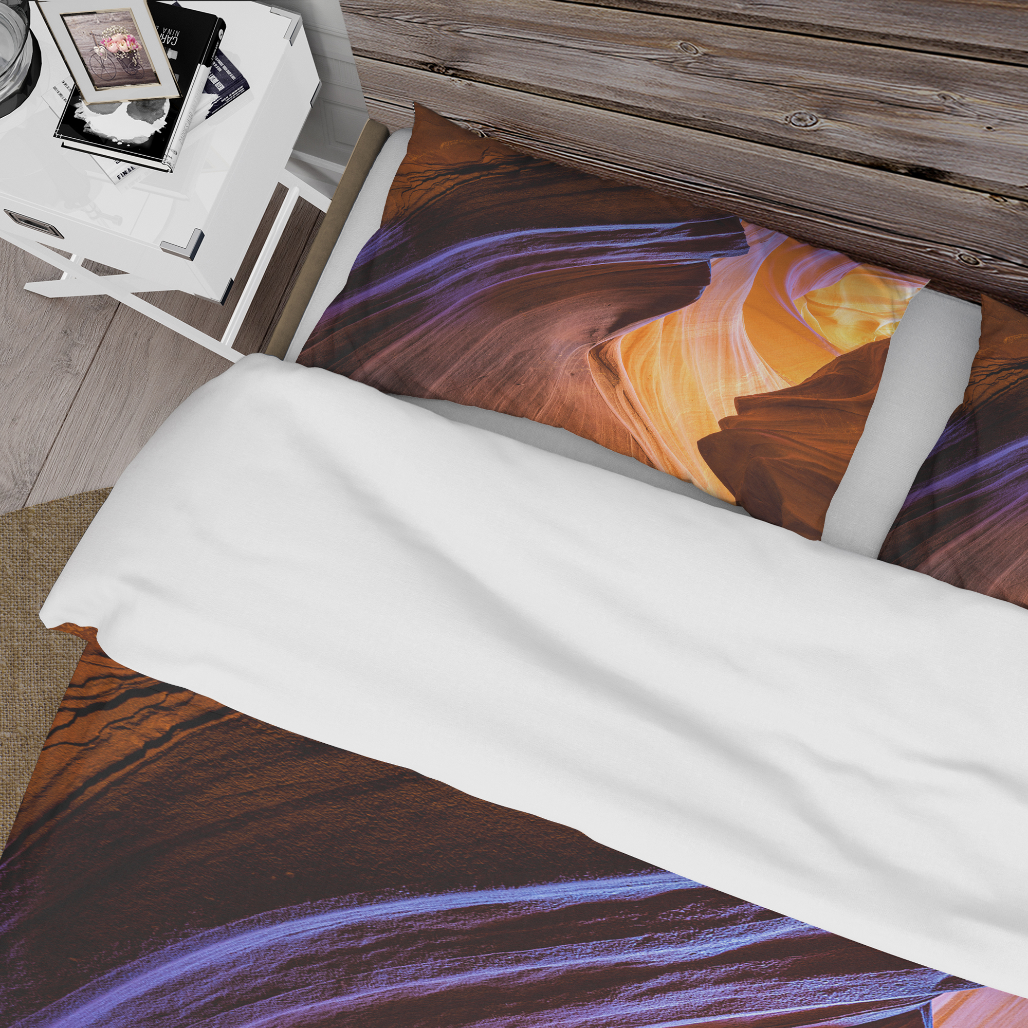 Designart 'Blue Wall of Antelope Canyon' Traditional Duvet Cover Set