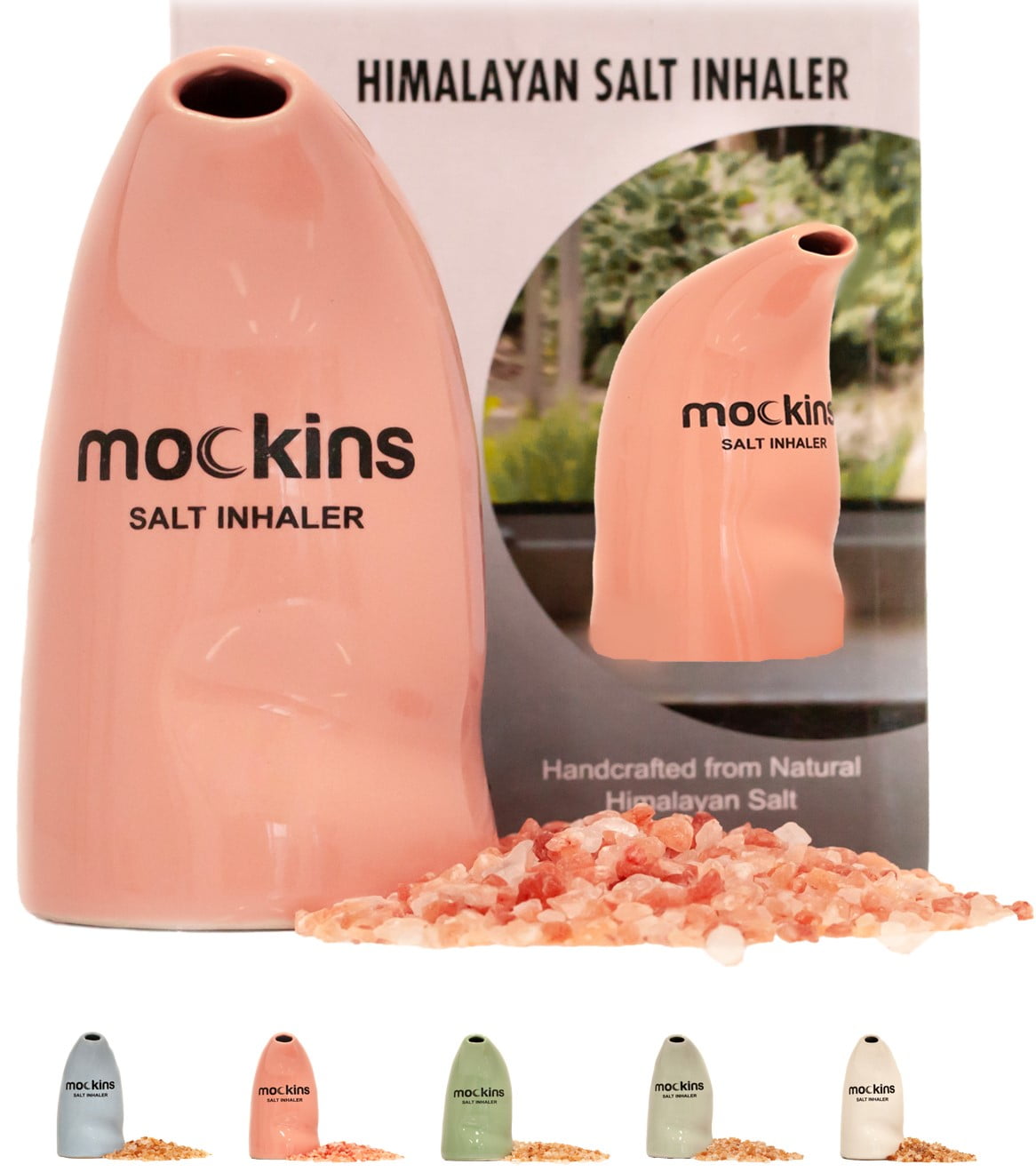Mockins Ceramic Salt Inhaler Includes Pure Himalayan Salt Asthma