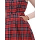 thumbnail image 5 of Vestido Vintage a Cuadros Sin Mangas de Mujer Inspire Chic, Cintura Alta, Corte A, Midi, Pinafore, Rojo M, 5 of 6