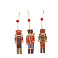 thumbnail image 1 of 9 piezas de decoraciones navideñas, impresión creativa, encantador soldado de nogal, colgante de madera, impresión en color, accesorios para árboles de Navidad, 1 of 5