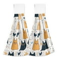 thumbnail image 2 of Halloween Seamless Pattern Cats 2 Pack 14''x18'' Hand Towels Soft Coral Fleece Quick Dry Hook and Loop for Kitchen Bathroom, 2 of 7