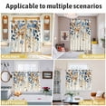 thumbnail image 6 of Orange Blue Botanical Kitchen Curtains 84 Inch Length, Weeping Fall Eucalyptus Leaves Rustic Grommet Top Bedroom Living Room Curtains, Light Filtering Cafe Curtain Drapes 2 Panels Set 84''x84'', 6 of 9