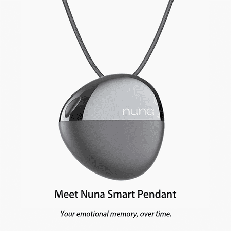 Nuna - Emotion Tracking Smart Pendant, emotional wellness wearable, blending neuroscience, AI, and mindful design - Black