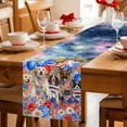thumbnail image 5 of American Flag Table Runner 90 Inches, Forest Funny Dogs Red Blue Independence Day Bed Runner Dresser Scarves Tabletop for Indoor Outdoor Parties/Ceremony/Banquet, 13" x 90", 5 of 9
