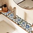 thumbnail image 2 of Yayeee Faucet Mat for Kitchen Sink 14.7" Diatomite Long Splash Guard Pad, Blue Floral, 2 of 7