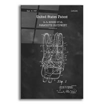 Epic Art 'Parachute Blueprint Patent Chalkboard,' Acrylic Glass Wall Art, 12"x16"