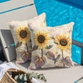 thumbnail image 5 of Sunflower Vintage Pillow Covers 16x16 Inch, Farmhouse Botanical Floral Butterfly Linen Pillowcase with Invisible Zipper, Decorative Throw Pillow Covers Cushion Case for Couch Sofa Bed Living Room, 5 of 9