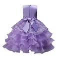 thumbnail image 6 of Xdegoge Princess Dress for Girls Sleeveless Sequin Bodice Layered Ruffle Tulle Skirt Wedding Pageant Gown Bowknot Detail Special Occasion Elegant Appare Size 12 Years, 6 of 7
