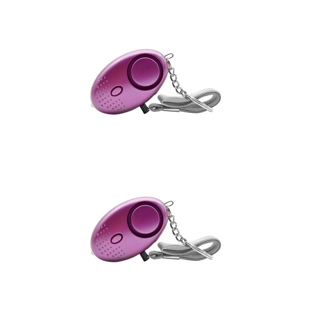 Methold Alarma Llavero Seguridad Emergencia Portátil Bolsillo Sonido Noche Senderismo Seguro Electrónico con luz LED Ancianos Púrpura Púrpura 2piezas
