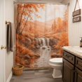 thumbnail image 3 of Thanksgiving Fall Shower Curtain - Water Repellent Fabric Shower Curtains Washable, Orange Maple Trees Forest Mountain Decorative Polyester Cloth Bathroom Curtains Modern Bath Decor 36"x72", 3 of 8