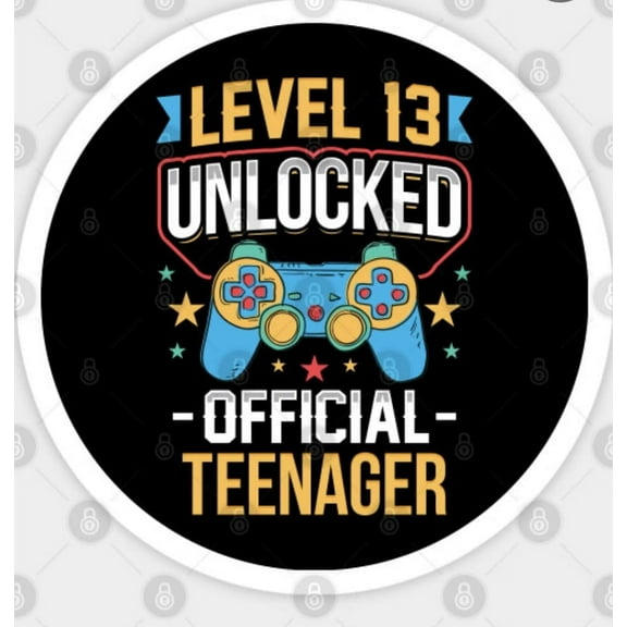 Whimsical Practicality's Officially Teenager Edible Icing Image Cake Topper-8 inch Round or Larger