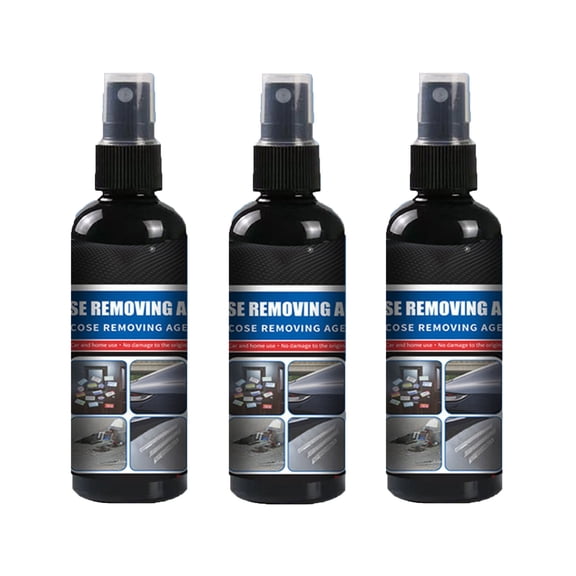 Lksixu 3 Pcs Adhesive Remover, 100ml Surface Safe Sticker Remover Spray for Removing Stickers, Labels, Decals, Residue, No-Sting Strong & Efficient Glue Remover for Windows, Car, Floor, Glass