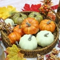 thumbnail image 6 of Yhmxh 10Pcs Fake Pumpkins Fall Thanksgiving Decorations,Assorted Colors Plastic Pumpkins Home Decor, Artificial Mini Pumpkin for Autumn Harvest Outdoor Indoor Decor Centerpiece Table Decorations, 6 of 7
