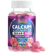Calcium Supplement Gummies - Sugar Free Calcium Gummy with Vitamin D3 for Best Absorption - Supports Immune Health, Bones & Teeth - Nature's Calcium Chews for Women & Men - Berry Flavor - 60 Gummies