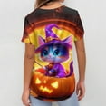 thumbnail image 4 of MLQIDK Halloween Print Scrubs for Women Plus Size Spooky Season Scrub Shirts V Neck Short Sleeve Funny Halloween Printed Nurse Uniforms Holiday Fun Workwear Pink M, 4 of 4