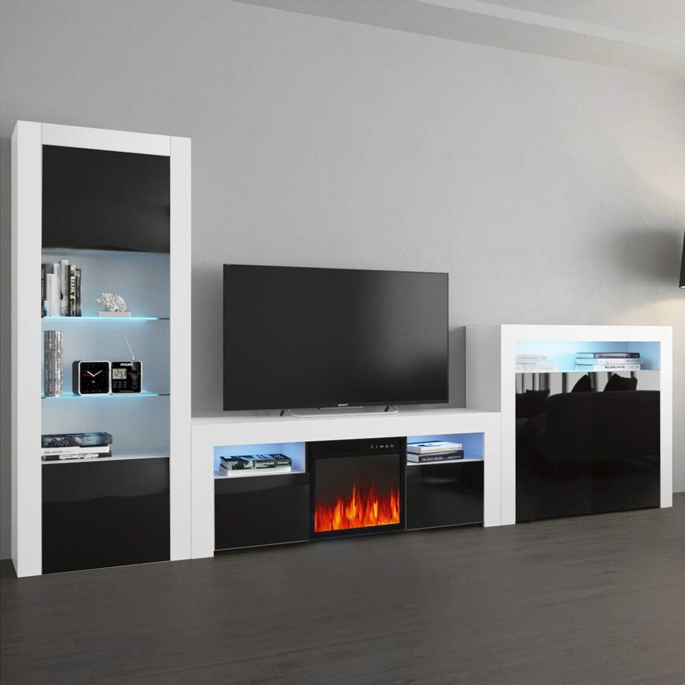 Milano Set 145EFBK2D Electric Fireplace Modern Wall Unit