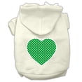 thumbnail image 3 of Pet Dog  Cat Hoodie Screen Printed, "Green Swiss Dots Heart", 3 of 10
