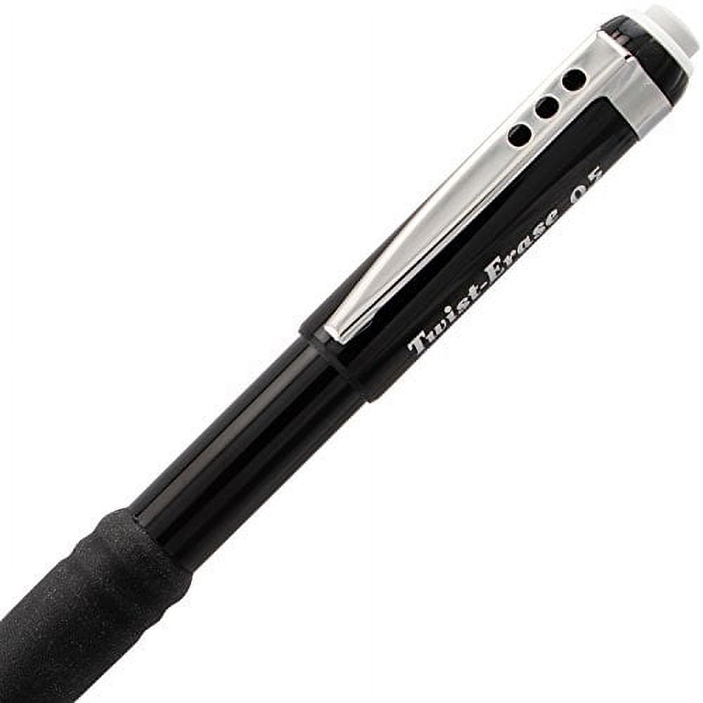 Pentel Twist Erase III Mechanical Pencils, Fine Point, 0.5 mm, Black, 12 Count