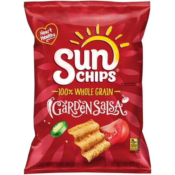 SunChips Garden Salsa Flavored Whole Grain Snacks, 7 oz Bag Walmart
