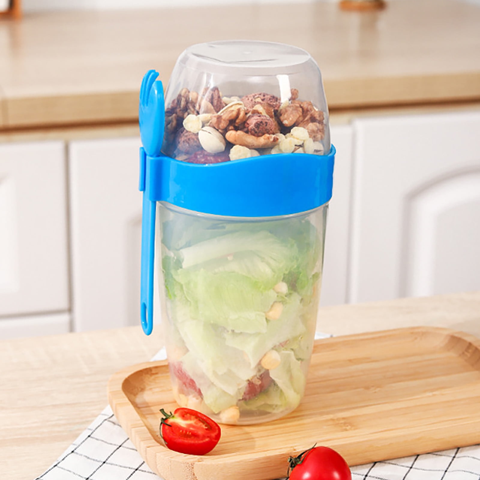 1pc Breakfast To-go Cup, 1pc Yogurt To-go Cup, 1pc Oatmeal Cup With Fork,  1pc Overnight Oats Container, 1pc Reusable Portable Yogurt Snack Container,  1pc Fruit And Vegetable Snack Cup