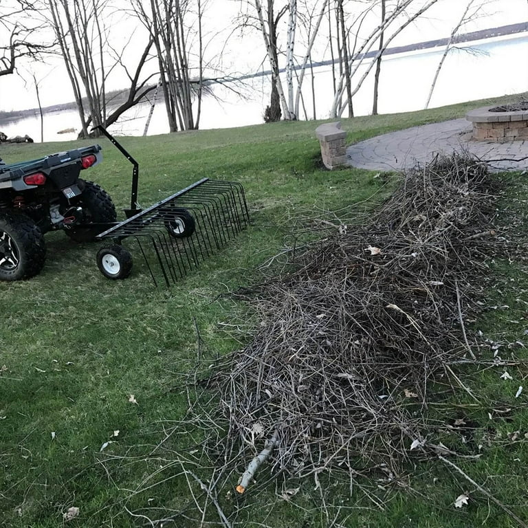 Yard Tuff 60 Inch Lawn Pull Drag, Landscape ATV Rake, Tow Behind