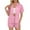 Pink, variant on ZhiFeng 2 Piece Sets for Women Summer Lapel Short Sleeved Button Shirt Mid Waisted Shorts Outfits Solid Color Lightweight Loose Fit Set Ladies Weekend Leisure Suit