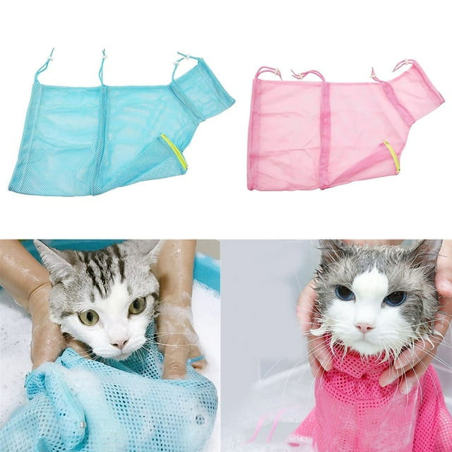 DEELLEEO Cat Bathing Bag Cat Shower Net Bag Anti-Bite Anti-Scratch Restraint Adjustable Multifunctional Bag for Bathing Nail Trimming Pet Examination Ears Clean By