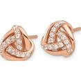 thumbnail image 2 of Sterling Silver Rose-Tone Cz Knot Post Earrings (Width 10) (Length 9.91) - Jbsp, 2 of 5