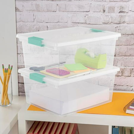 Sterilite - Plastic Deep Storage Container Bin with Latching Lid (4 Pack)