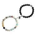thumbnail image 2 of Dream Lifestyle 2Pcs Unisex Bracelets Beaded Magnetic Jewelry Frosted Stone Anti-fade Bangles for Dating, 2 of 8