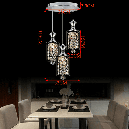 

Ethedeal 3-Lights Modern Chandelier Pendant Lamp LED Dining Living Room Ceiling Lighting