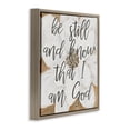 thumbnail image 2 of Stupell Industries Shabby Chic Be Still Script with Flower Brown Floating Frame Canvas Art, 18 x 18, by Lanie Loreth, 2 of 8