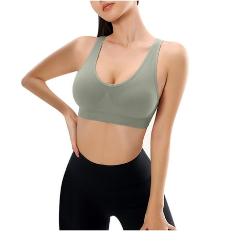 Flash Deals Plus Size Womans Bras Clearance Womens Sports Underwear Fall Yoga Wear Running Back Training Shock-Proof Vest Breasted Bra